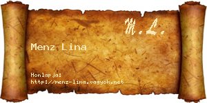 Menz Lina névjegykártya